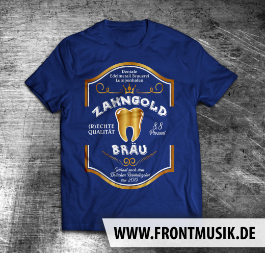 Zahnggold Bräu- Shirt- blau