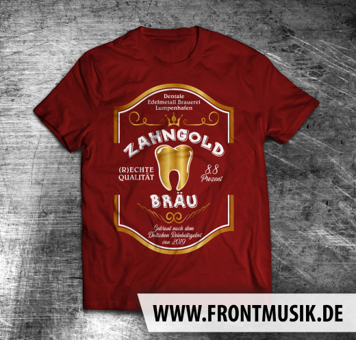 Zahnggold Bräu- Shirt- rot